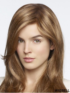 Stylish Blonde Straight With Bangs Monofilament Long Wigs