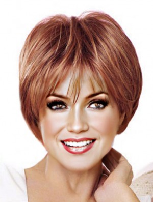 Great Red Short Straight Boycuts Lace Front Wigs