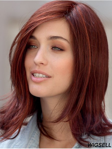 Wigs Online Monofilament Red Color Straight Style Layered Cut