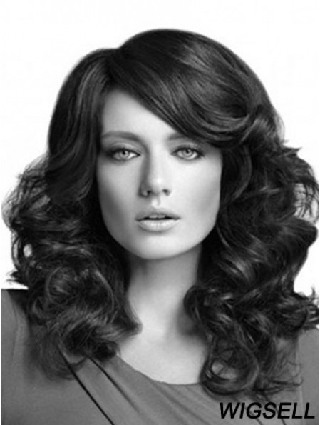 Curly Layered Long Black Cheapest Lace Front Wigs