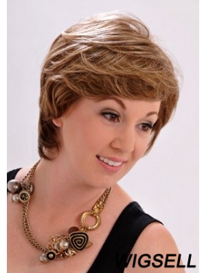 10 inch Stylish Straight With Bangs Brown Short Wigs