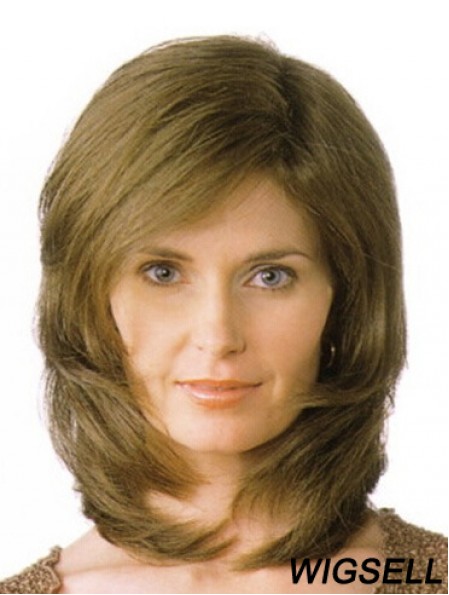 Layered Shoulder Length Straight Blonde 13 inch Great Monofilament Wigs
