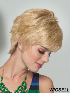 Boycuts Short Straight Blonde 5 inch Convenient Monofilament Wigs