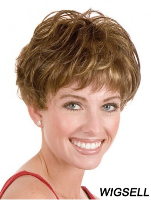 Layered Short Straight Blonde 5 inch Style Monofilament Wigs