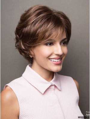 Brown Wig Short Women Wig With Fringes Capless Wig UK