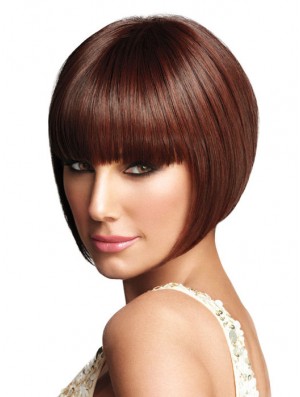 Graduated Bob Wigs With Capless Synthetic Bobs Cut Chin Length