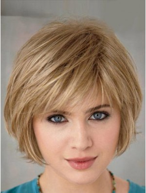 Lightweight Short Layered Bob Hairstyles Blonde Color Bobs Wig