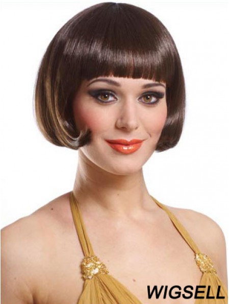 Copper Bob Wig With Capless Straight Style Short Length