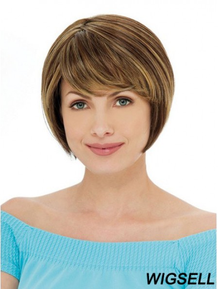 Capless Short Straight Auburn Ideal Bob Wigs