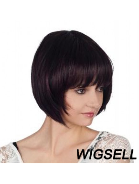 Straight Chin Length Auburn 10 inch Capless Cheap Bob Wigs