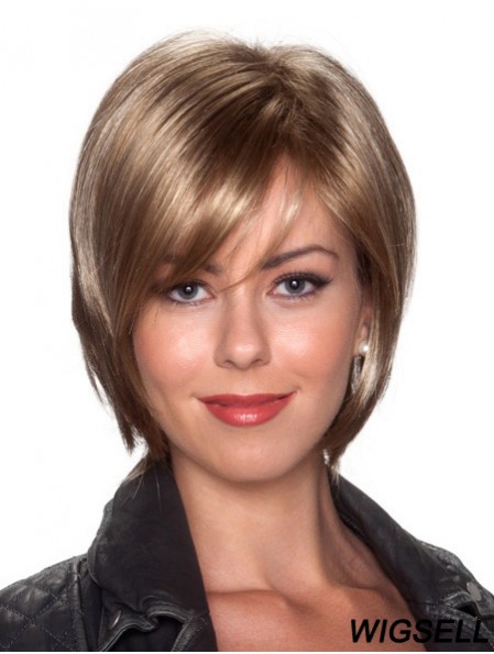 Straight Chin Length Blonde 10 inch Capless Affordable Bob Wigs