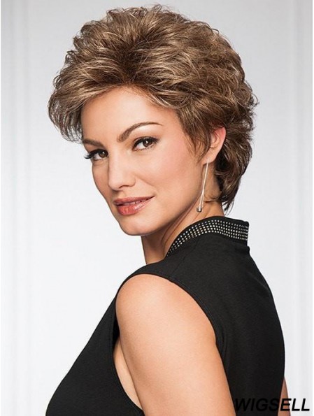 Short Capless Brown 5 inch Wig For Women Classic Style
