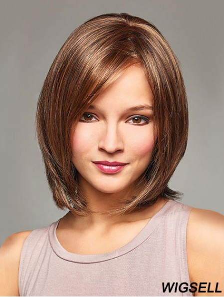Blond Bob Wigs With Monofilament Straight Style Chin Length