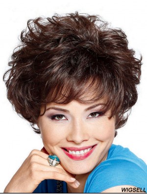 6.5 inch Designed Curly Layered Brown Short Wigs