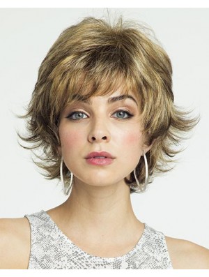 8 inch Affordable Curly Layered Blonde Short Wigs