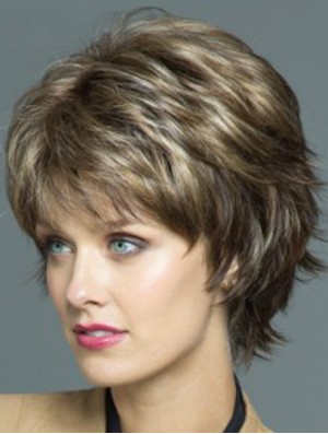 Cheap Wigs Online Blonde Color Short Length Wavy Style
