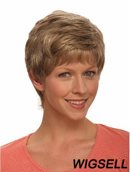 Boycuts Wavy Brown Capless Incredible Short Wigs