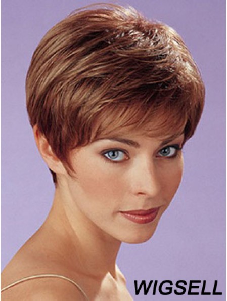 Auburn Synthetic Straight Cropped Capless Boycuts Ladies Wigs UK