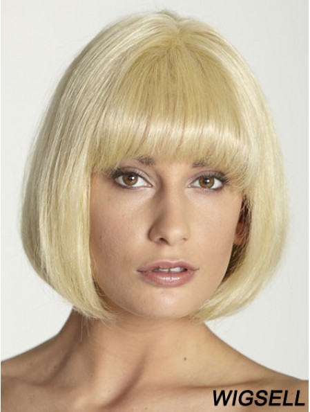 Bobs Straight Blonde 100% Hand-tied Great Short Wigs