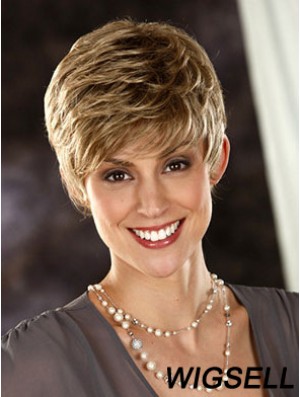 Wavy Boycuts Cropped Fashionable Blonde Synthetic Wigs