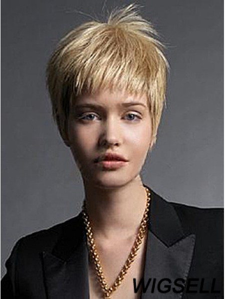 Boycuts Straight Blonde Capless Fabulous Short Wigs