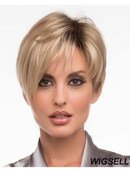 6 inch Suitable Straight Layered Blonde Short Wigs