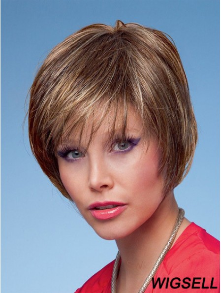 Bobs Straight Brown Capless Fashion Short Wigs