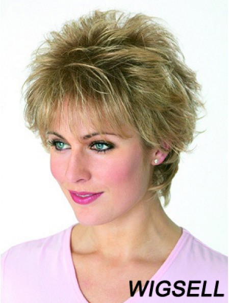 Boycuts Wavy Blonde Capless Cheapest Short Wigs