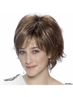 8 inch Hairstyles Straight Layered Brown Short Wigs