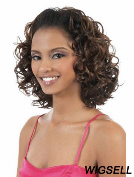 Wavy Shoulder Synthetic Brown Capless Half Wig 