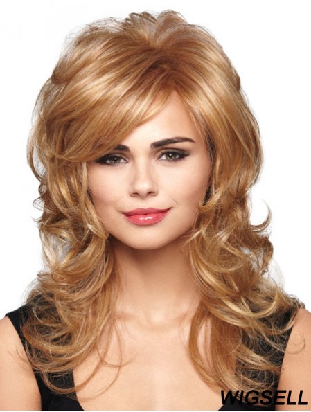 Hairstyles Blonde Wavy With Bangs Capless Long Wigs