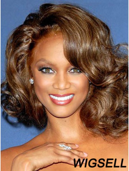 Brown Wavy Without Bangs Lace Front 12 inch Fabulous Tyra Banks Wigs