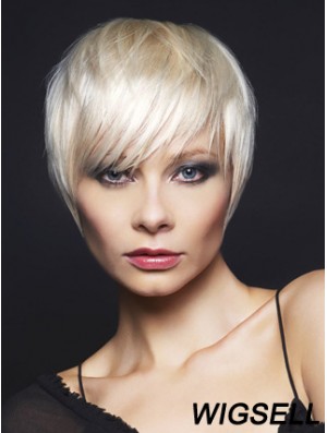 Monofilament Boycuts Short Straight 8 inch Top Fashion Wigs