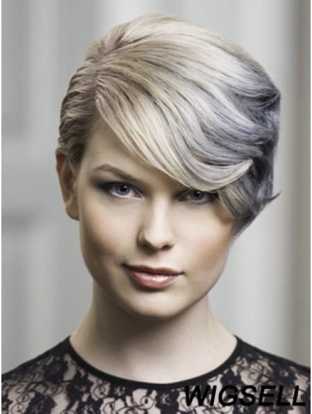 Lace Front Grey Short Wavy 8 inch Discount Fashion Wigs