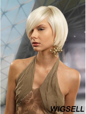 Monofilament Bobs Short Straight 10 inch Platinum Blonde Cheapest Fashion Wigs