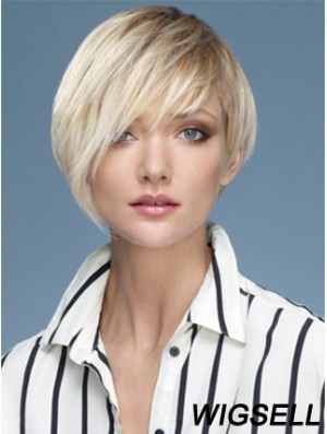 Capless Boycuts Short Straight 10 inch Platinum Blonde Sassy Fashion Wigs