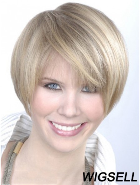 Monofilament Grey Short Straight 8 inch Platinum Blonde Gorgeous Fashion Wigs