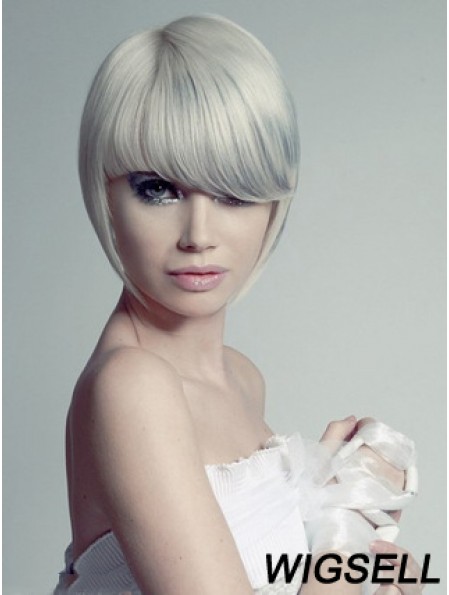 Capless Grey Short Straight 10 inch Hairstyles Fashion Wigs
