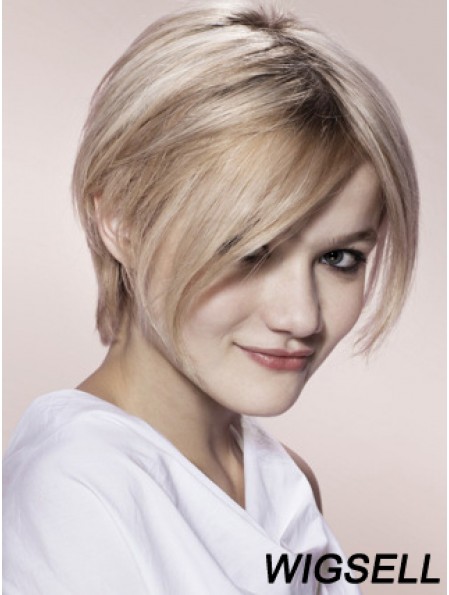 Capless Grey Short Straight 8 inch Blonde Fashion Fashion Wigs