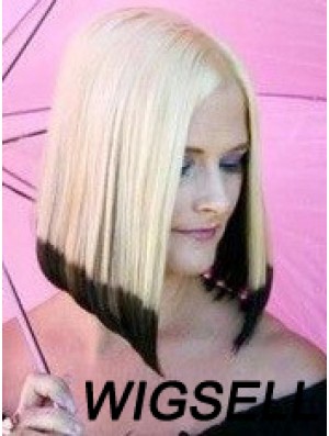 14 inch Ombre/2 Tone Chin Length Bobs Straight Good Lace Wigs