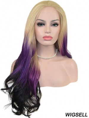 22 inch Ombre/2 Tone Long Without Bangs Wavy Great Lace Wigs