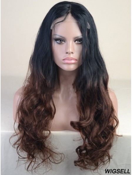 Long Wavy Without Bangs Full Lace 24 inch Modern Black Women Wigs