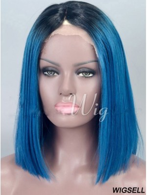 Chin Length Straight Bobs Full Lace 14 inch Cheap Black Women Wigs