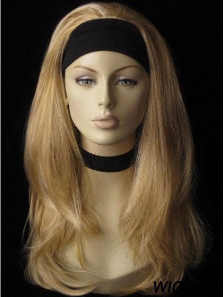 Long Straight Blonde Affordable Synthetic Half Wigs