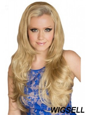 Long Wavy Blonde Exquisite Synthetic Half Wigs