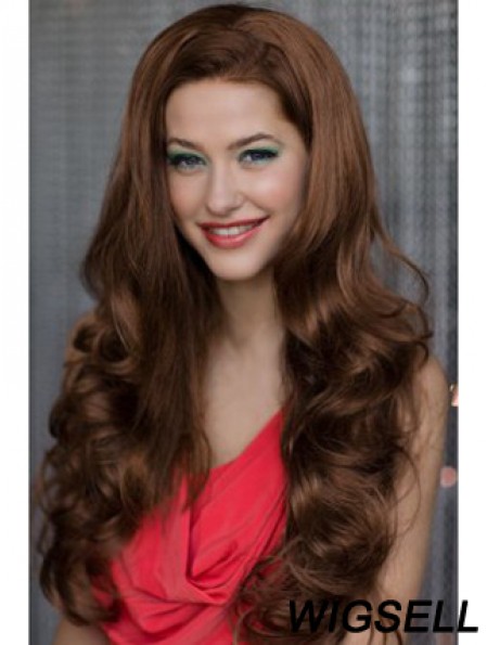 Long Wavy Auburn Soft Synthetic Half Wigs