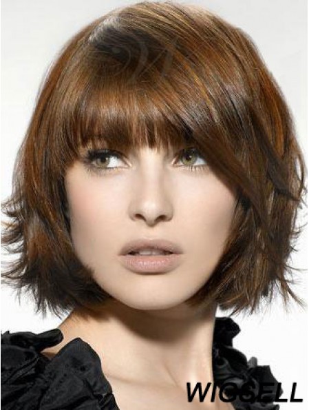 Auburn Straight Chin Length Bobs Capless Cheap Wigs For Sale