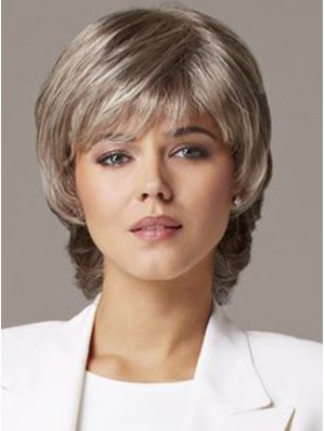 Older Women Wig Grey Hair Human Hair Wig UK