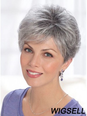 Straight Lace Front 8 inch Online Short Grey Wigs