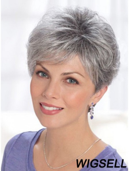 Straight Lace Front 8 inch Online Short Grey Wigs